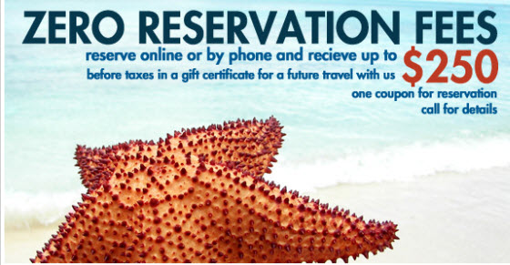 250$ rebate on reservation fees